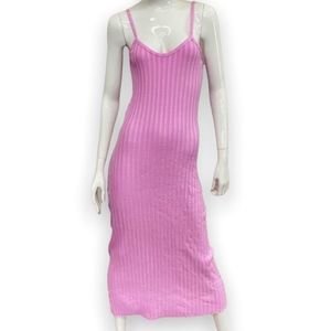 🆕 SPIRITUAL GANGSTER Pink Ribbed Maxi Dress